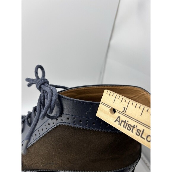 La Milano Men’s Ankle Boot Wing Tip Navy Blue Brown Leather Size 12 B5903-1 - Picture 6 of 8
